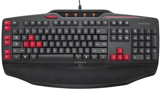 Игровая клавиатура Logitech G103   Фото: пресс-материалы   Он обеспечивает тихую работу (переключатели диафрагменные, с довольно высоким шагом), имеет удобный упор для запястья, с левой стороны расположены 6 программируемых клавиш G, которые облегчают выполнение сложных задач